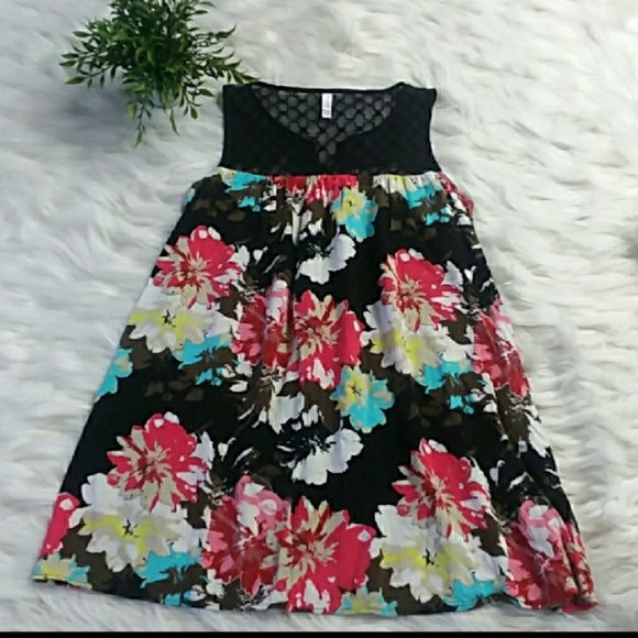 Xhiliration black print dress/cover up Md - Picture 7 of 8